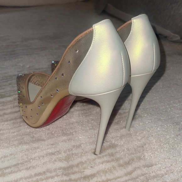 Christian Louboutin Follies 100mm Embellished Red Sole Pumps - Picture 2 of 5